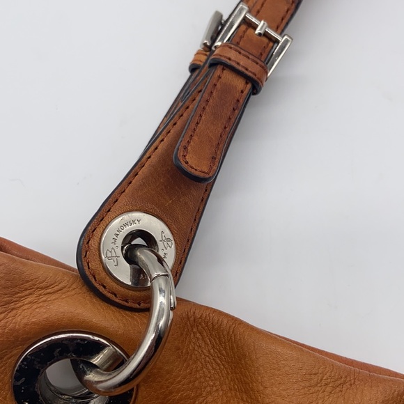 B. Makowsky Leather Shoulder Bag in Camel - Picture 9 of 9